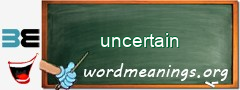 WordMeaning blackboard for uncertain